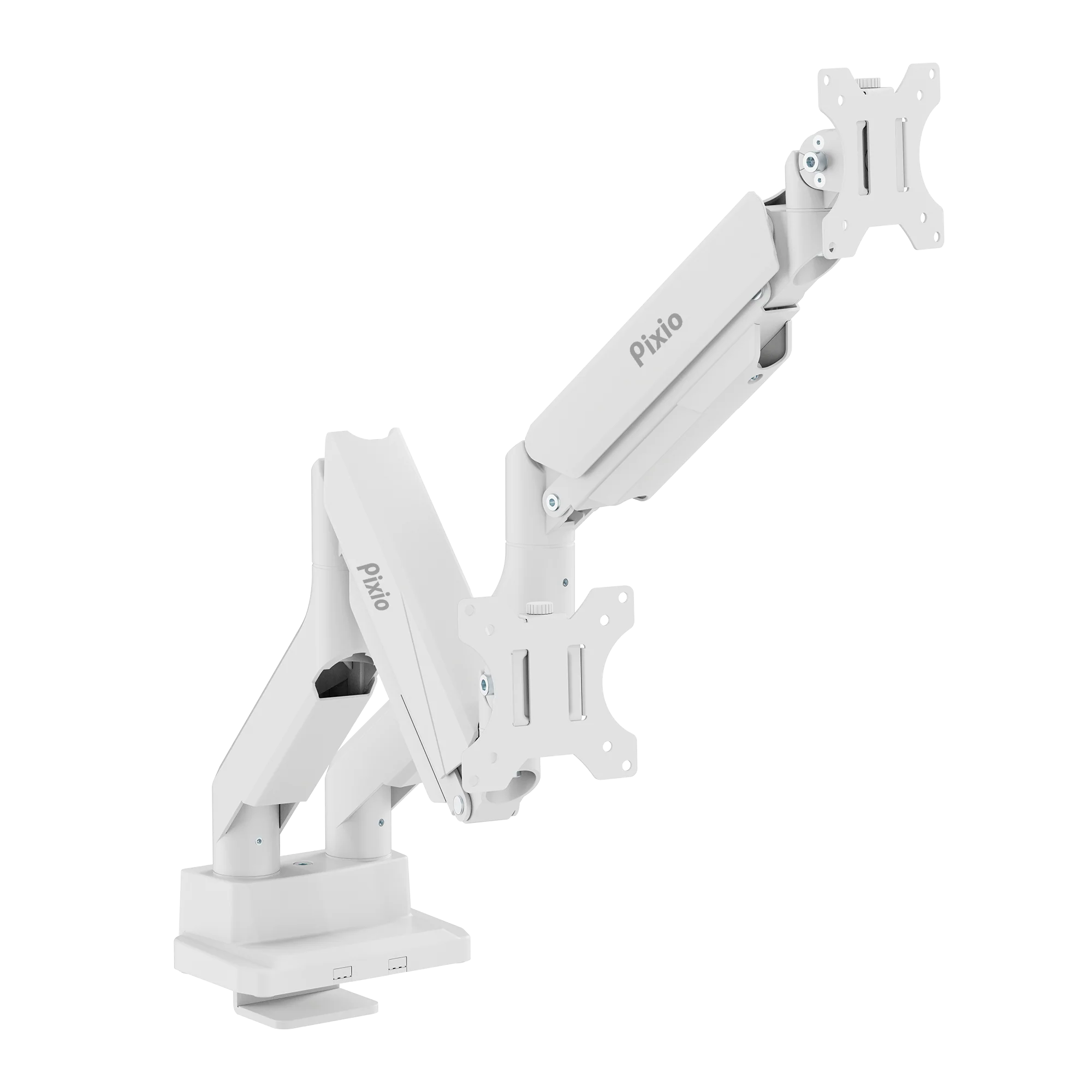 PS2D White Dual Monitor Arm Mount - Image 4