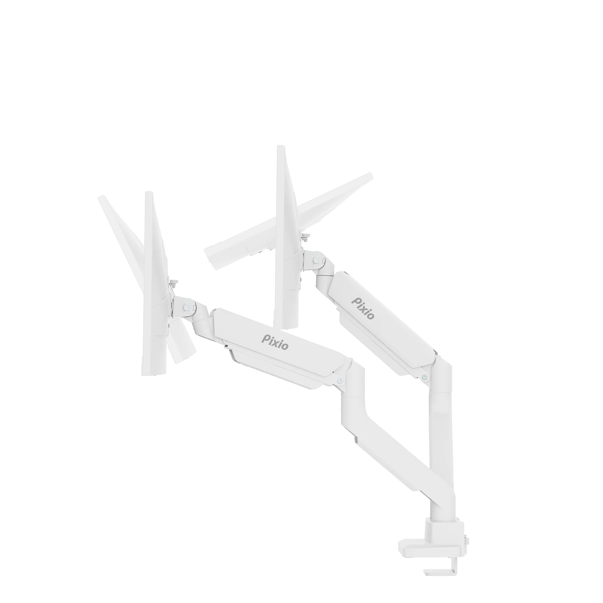 PS2D White Dual Monitor Arm Mount - Image 7